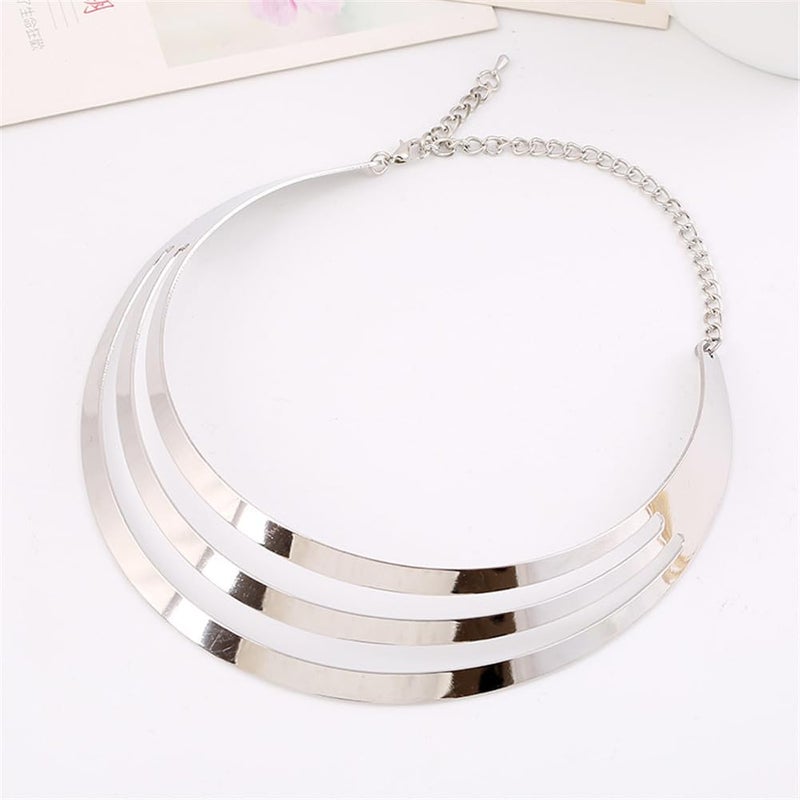 Hewill Store Chunky Gold Necklace Big Statement Chunky Necklace for Women African Tribe Wide Metal Choker Necklaces Jewelry - Image 2